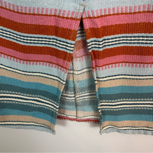 Denim & Co. | Western Colorful Stripe Midi Length Skirt Size Large - Picture 3 of 5
